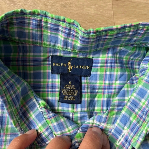 Ralph Lauren Boys Button Up Shirt Cotton SZ 6 - Picture 3 of 4